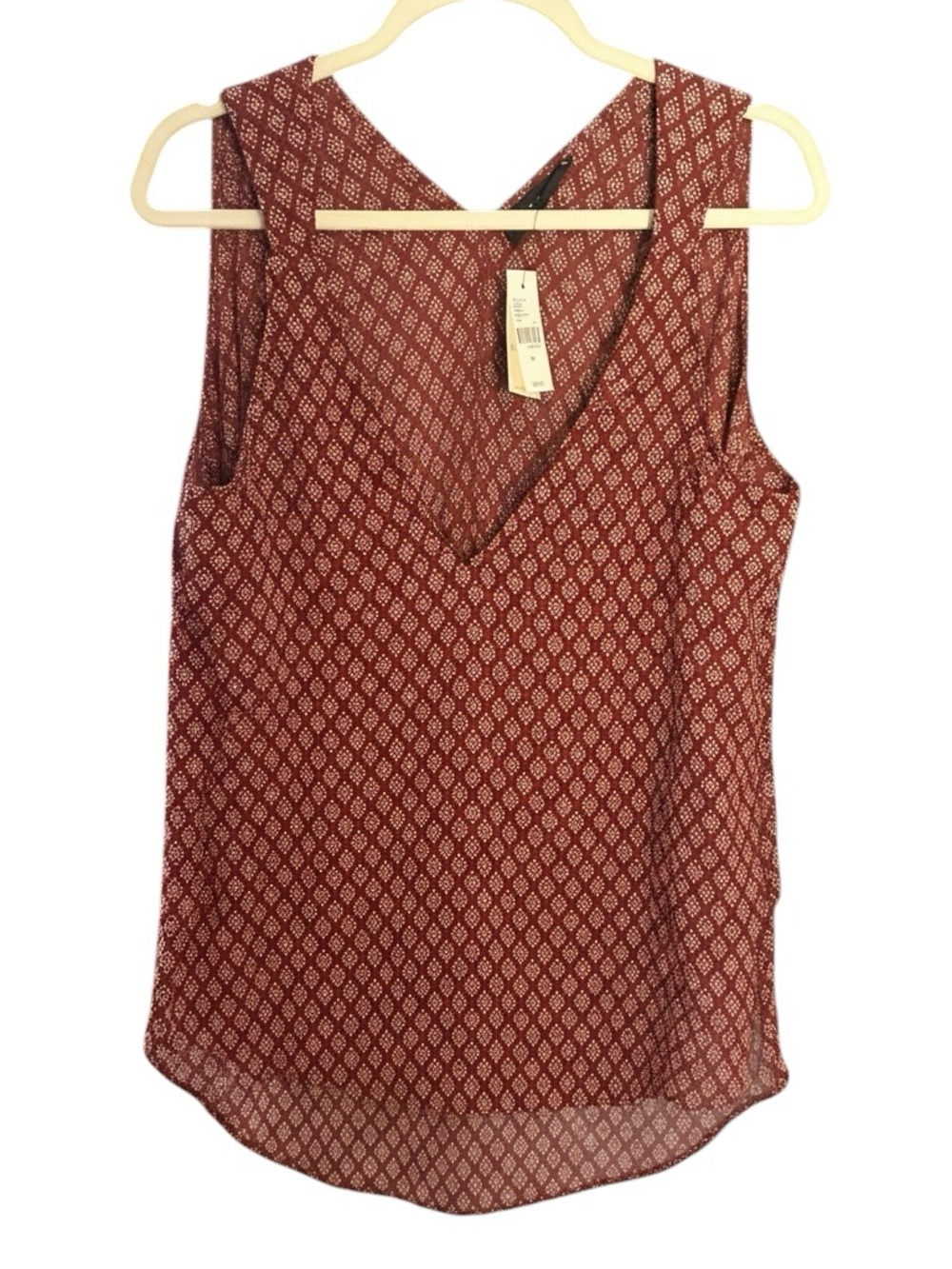 Lane Bryant Rust Red Printed V-Neck Sleeveless Camisole